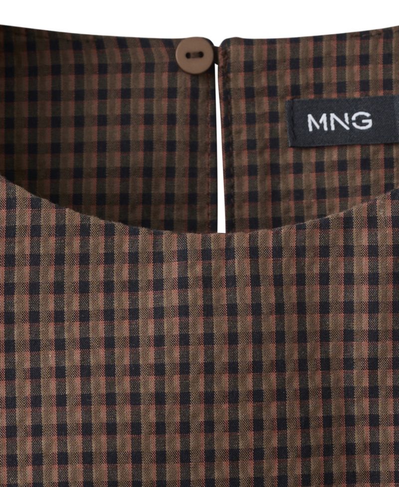 Women's Gingham-Check Cotton Mini Dress