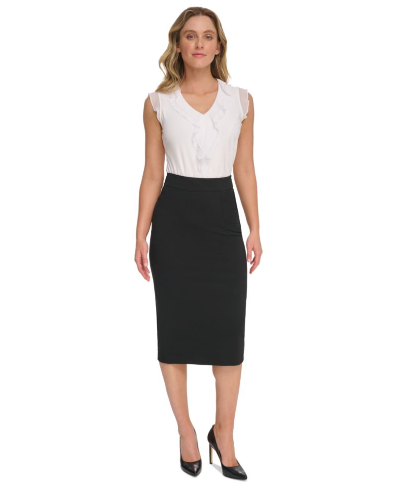 Women's Ponte Pencil Midi Skirt