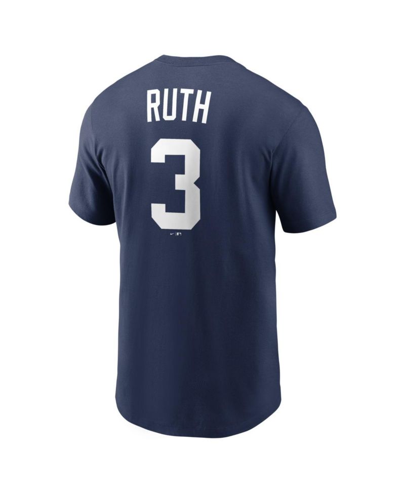 Men's Babe Ruth Navy New York Yankees Cooperstown Collection Name & Number T-Shirt
