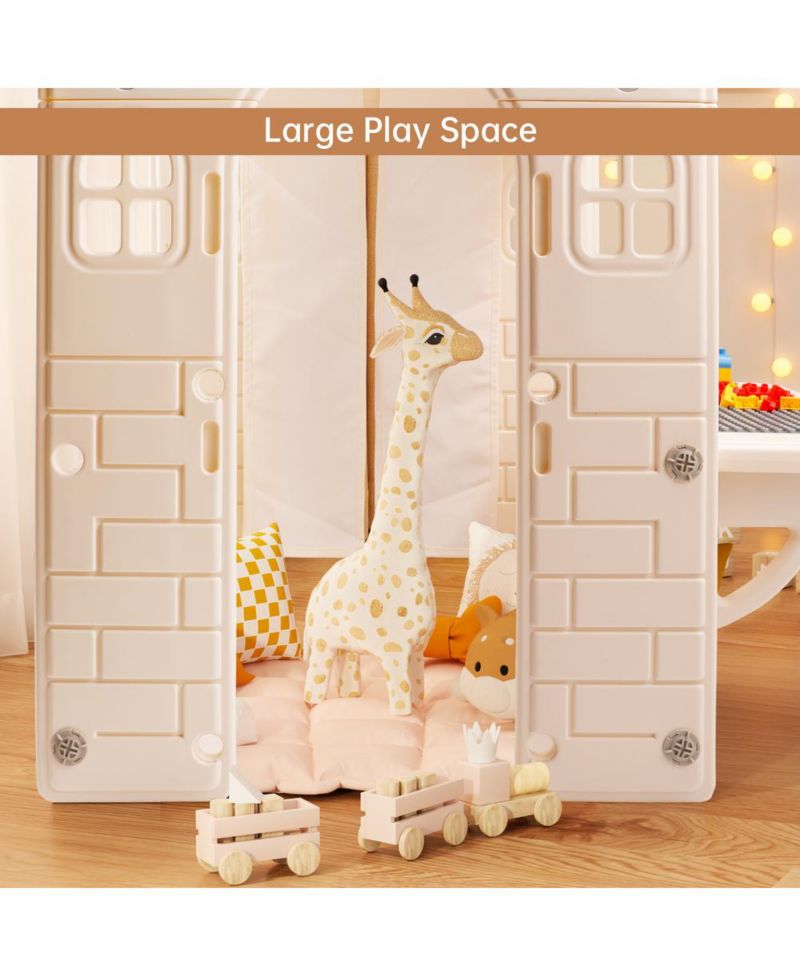 Foldable Lighted Kids' Playhouse with Building Blocks