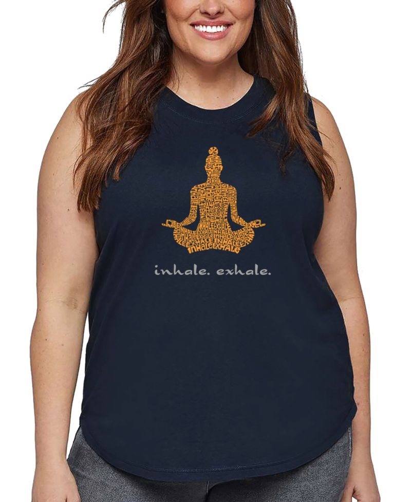 Plus Size Inhale Exhale Word Art Tank Top