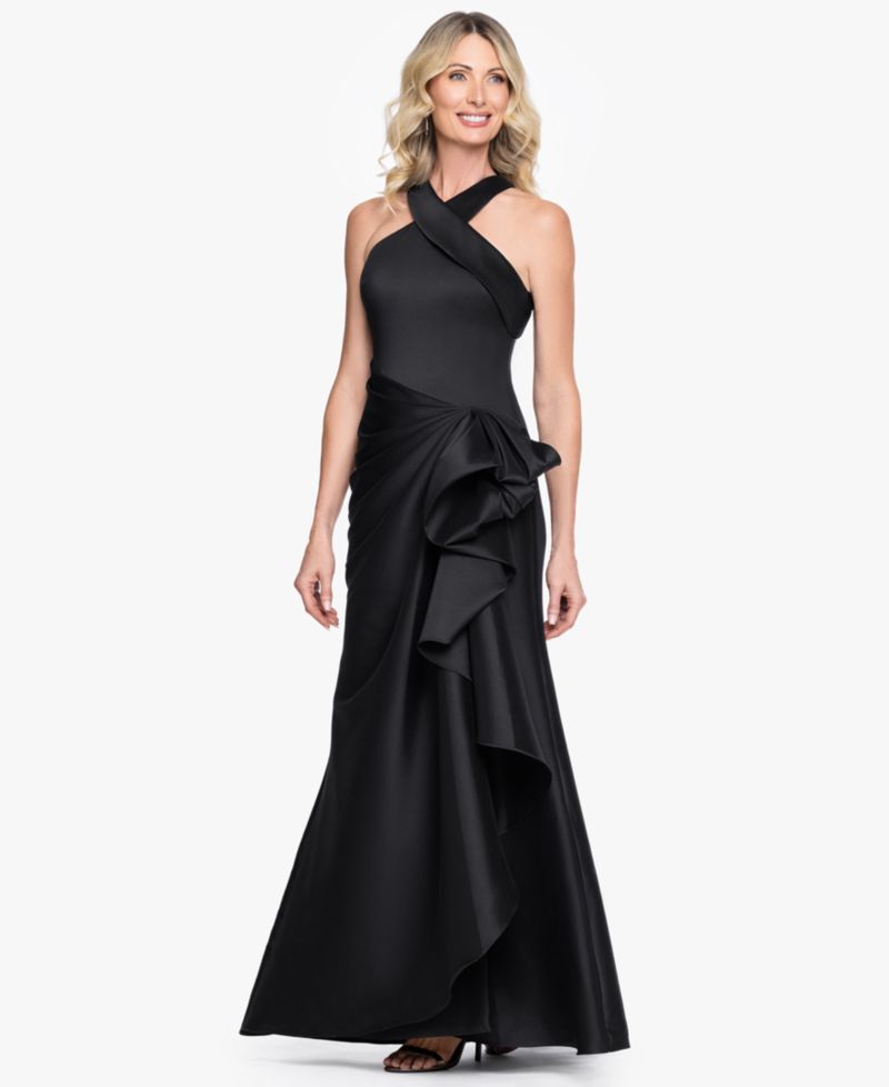 Women's Stretch Mikado Halter Neck Ball Gown