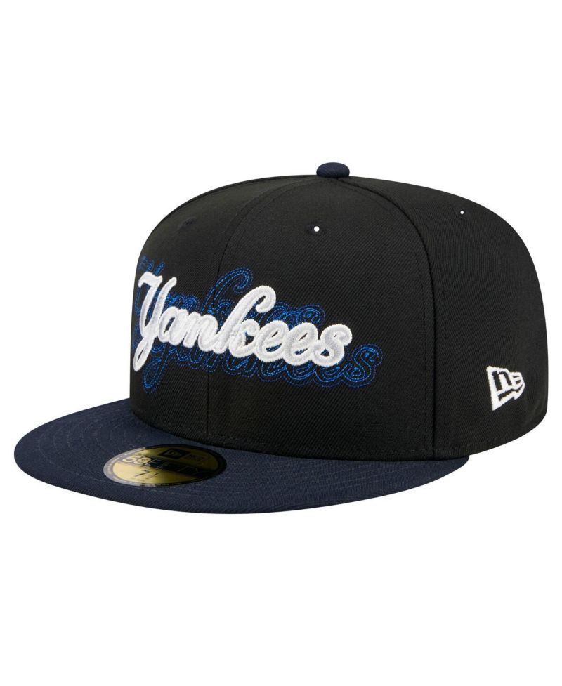 Men's Black New York Yankees Shadow Stitch 59FIFTY Fitted Hat