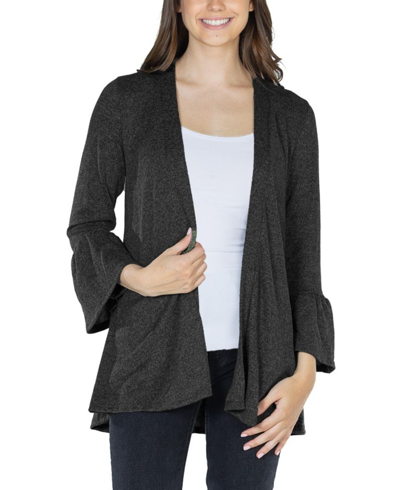 Women's Three Quarter Bell Sleeve Open Cardigan Jacket