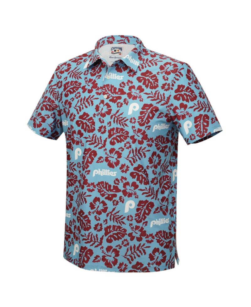 Men's Philadelphia Phillies Cooperstown Pua Four-Way Stretch Floral-Print Polo Shirt