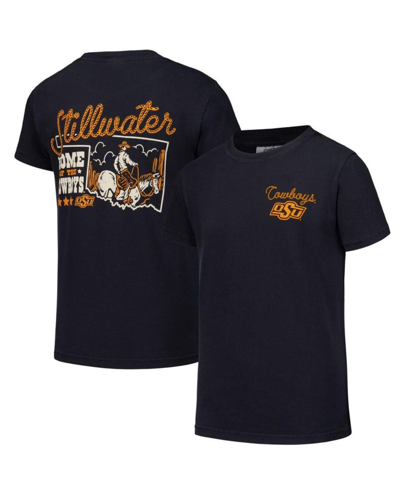 Big Boys and Girls Black Oklahoma State Cowboys Hyperlocal Comfort Colors T-Shirt