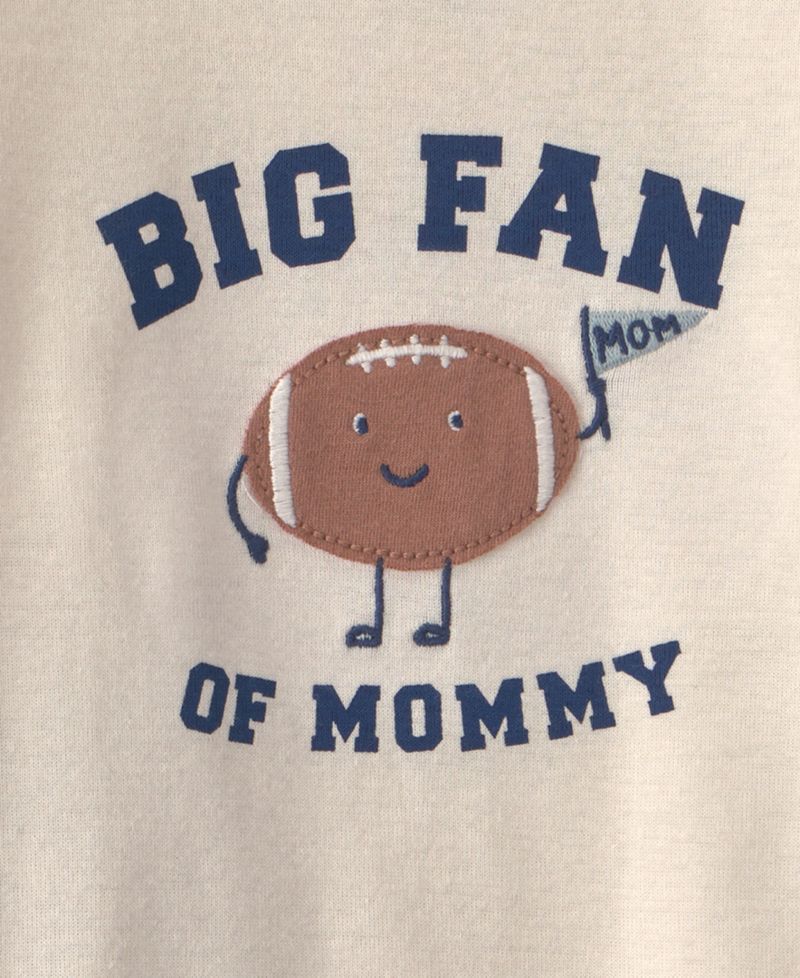 Baby Boys' Big Fan Of Mommy Football Long-Sleeve Bodysuit and Pants, 2-Piece Set