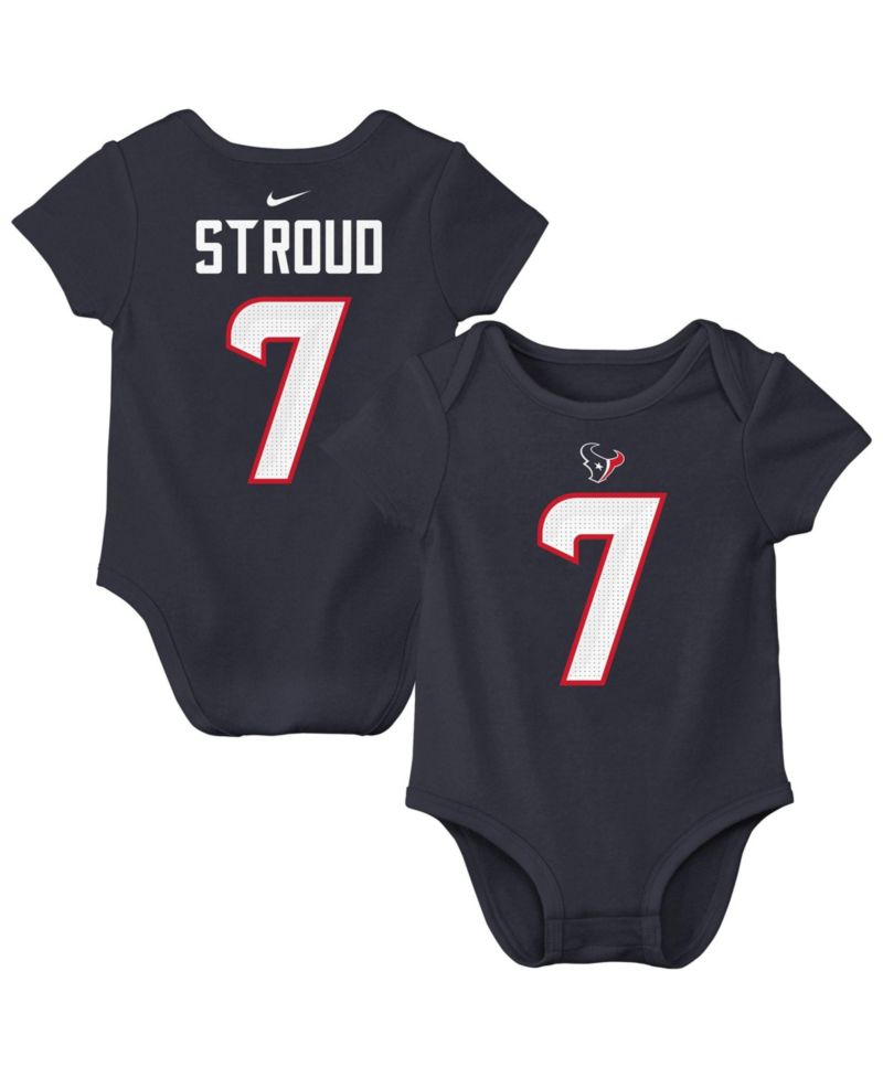 Baby Boys and Girls C.J. Stroud Navy Houston Texans Name & Number Bodysuit