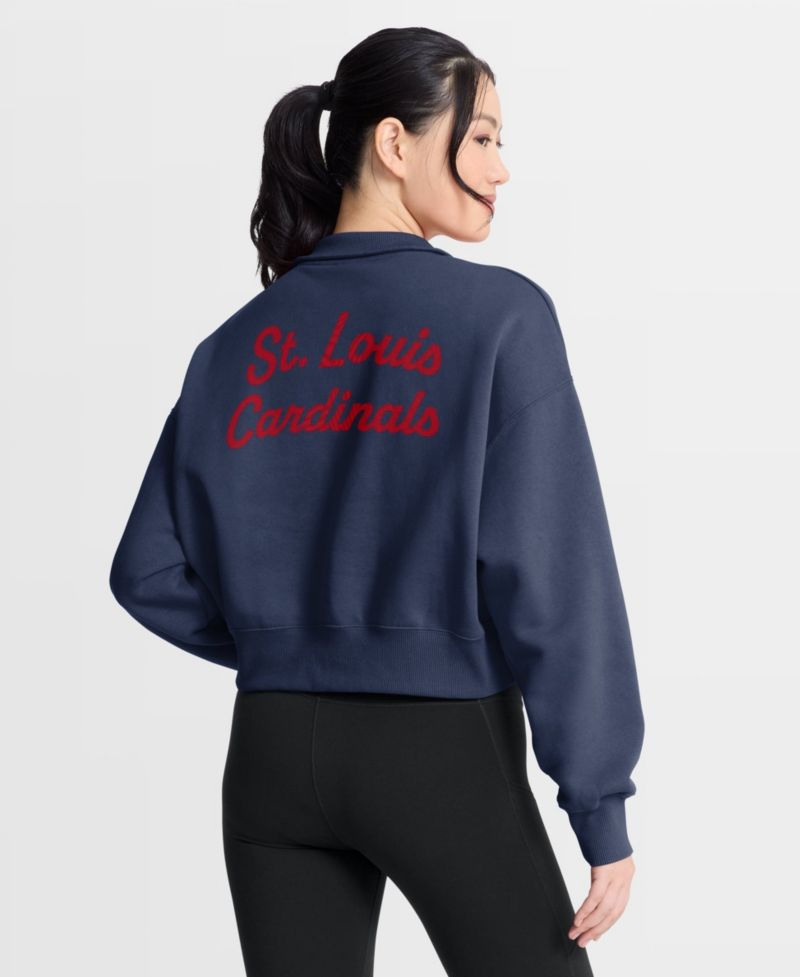 Women's Navy St. Louis Cardinals Primetime Phoenix Fleece Half-Zip Sweatshirt