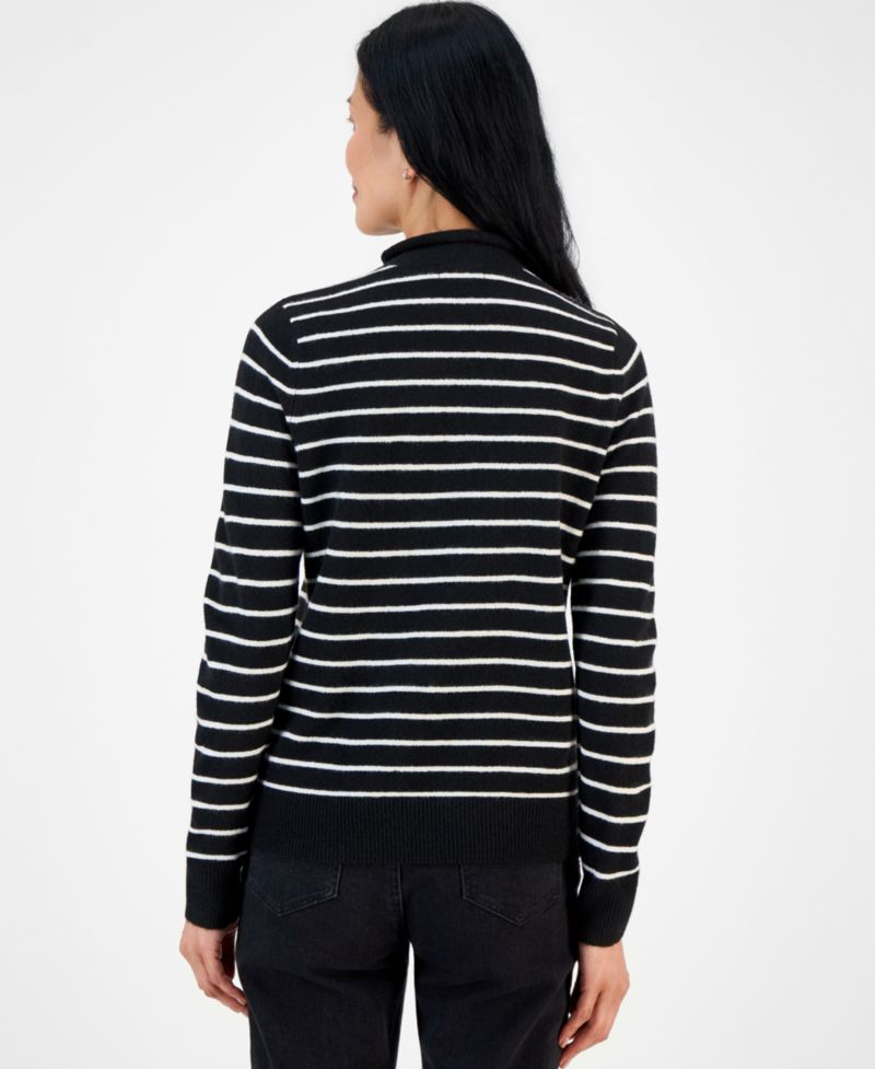 Petite Luxsoft Stripe Rollneck Sweater