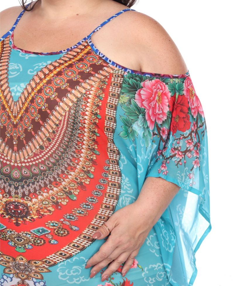 Plus Size Sheer Maxi Caftan