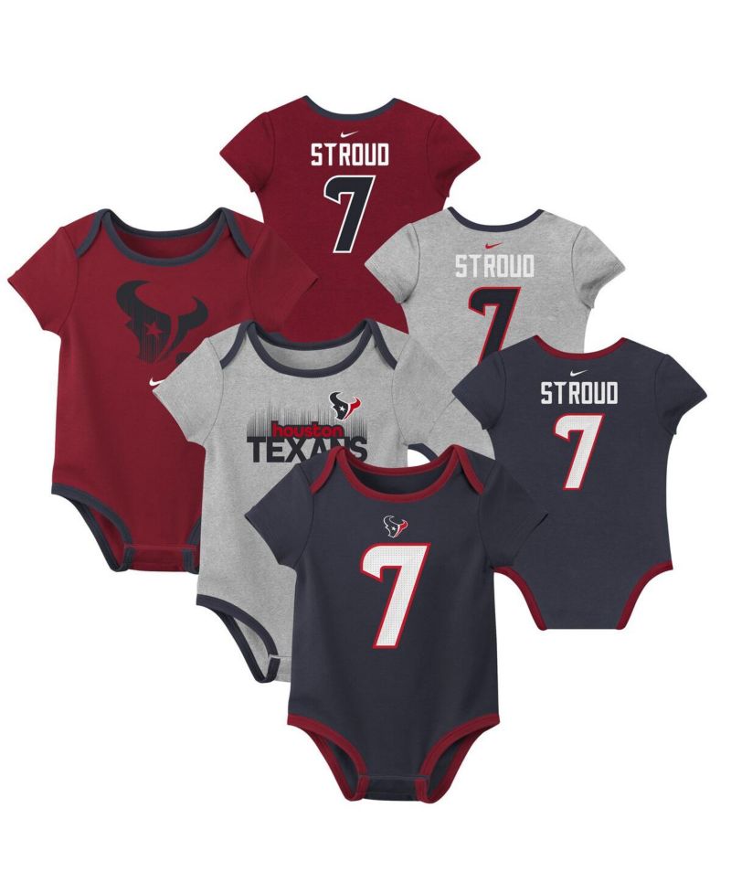 Baby Boys and Girls 3-pack C.J. Stroud Houston Texans Name & Number Bodysuit Set