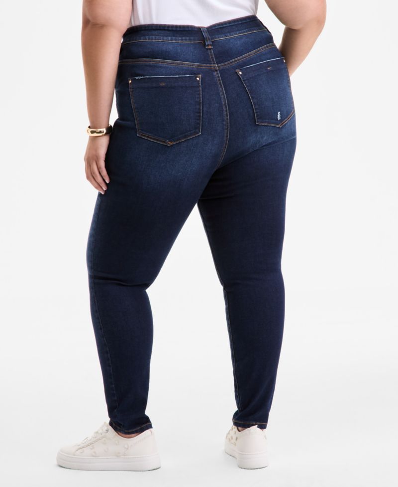 Trendy Plus Size High-Rise Skinny Distressed Jeans