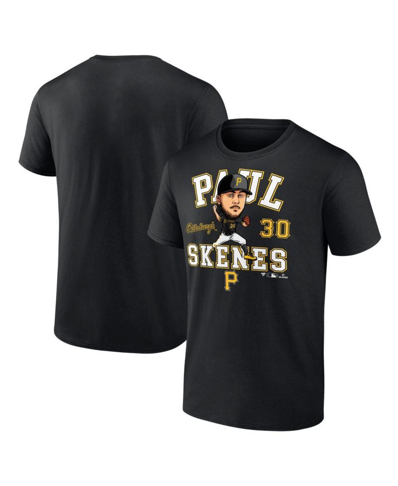 Men's Paul Skenes Black Pittsburgh Pirates Hometown Caricature T-Shirt