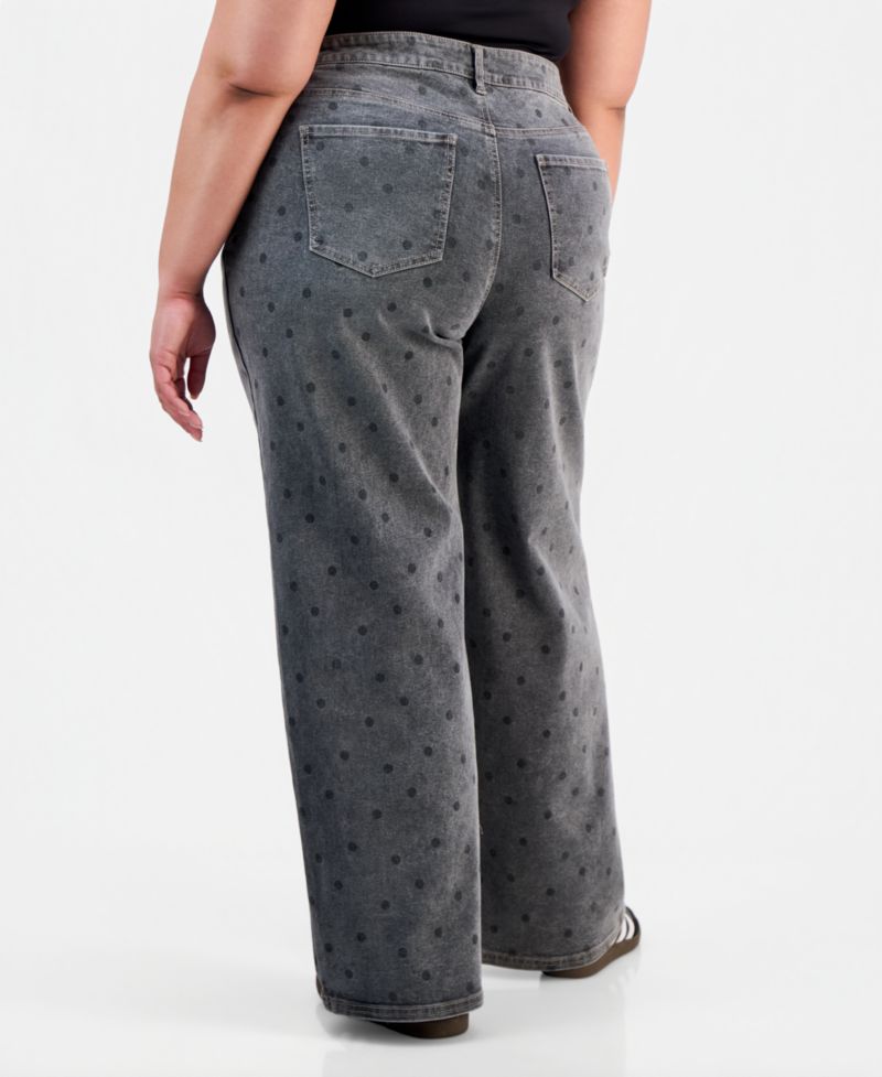 Trendy Plus Size Ultra High-Rise '90s Polka Dot Jeans