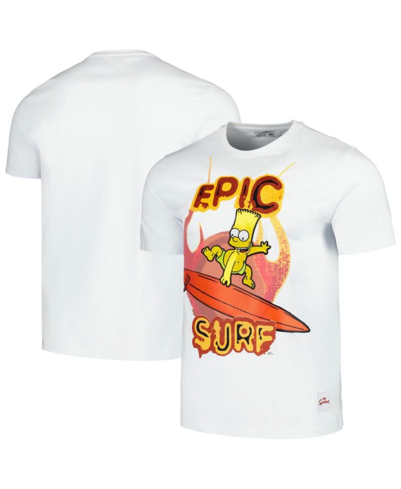 Men's and Women's White The Simpsons T-shirt