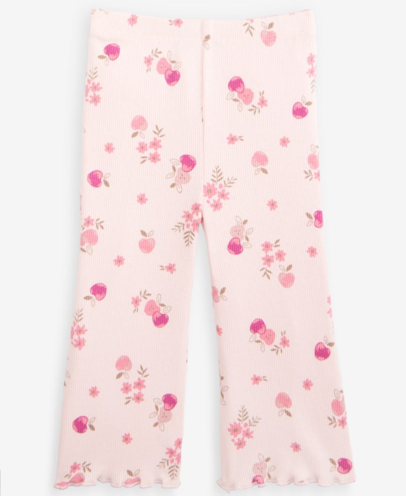 Baby Girls' Mix & Match Apple-Print Rib Flare Leggings