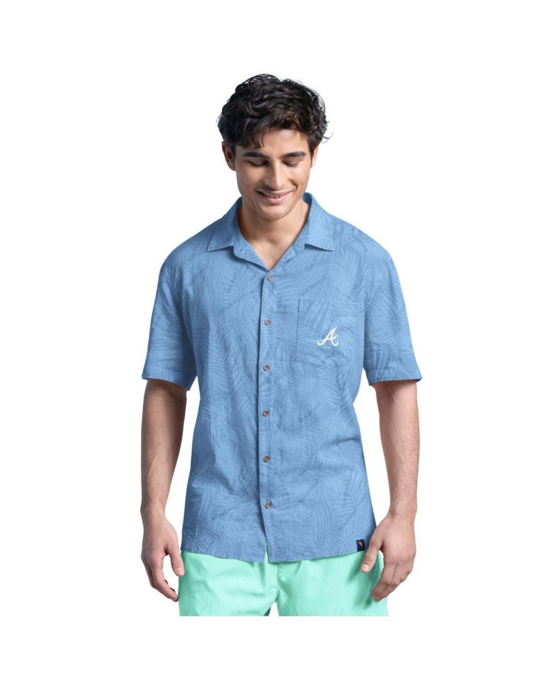 Men's Blue Atlanta Braves Linen Party Button-Up Shirt