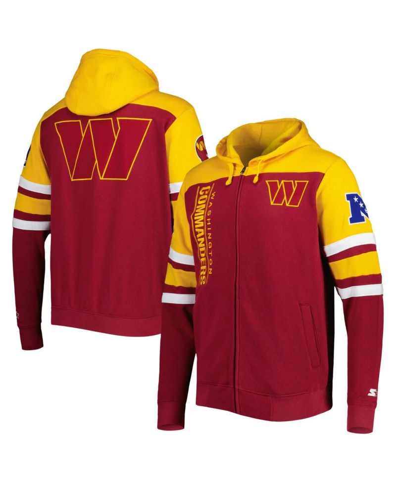 Men's Burgundy Washington Commanders Extreme Full-Zip Hoodie Jacket