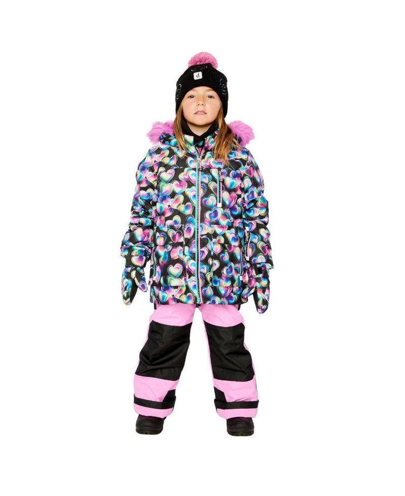 Big Girls (6-14) Two Piece Play Snowsuit Heart Print with Pants