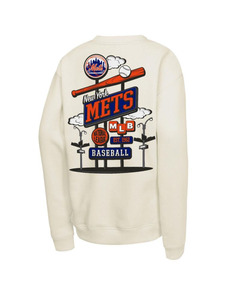 Big Boys and Girls Natural New York Mets Retro Billboard Sweatshirt