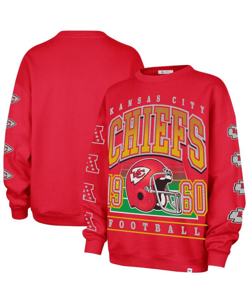 Women's Red Kansas City Chiefs Go Big Oversized Pullover Sweatshirt