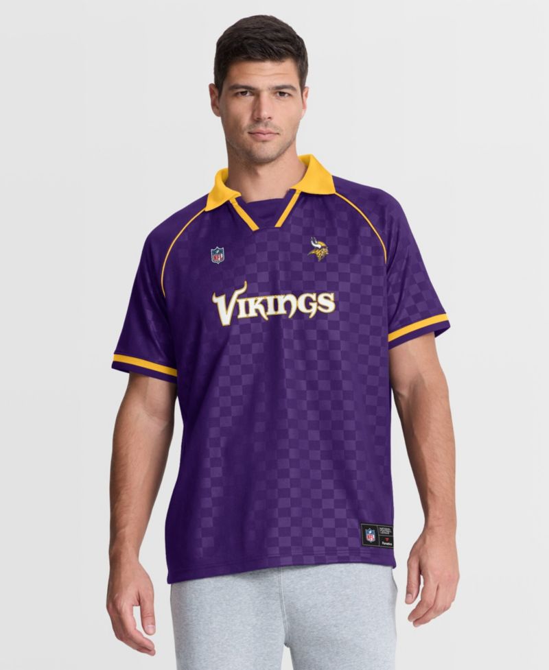 Men's Purple/Gold Minnesota Vikings Homerun Raglan V-Neck Polo Shirt