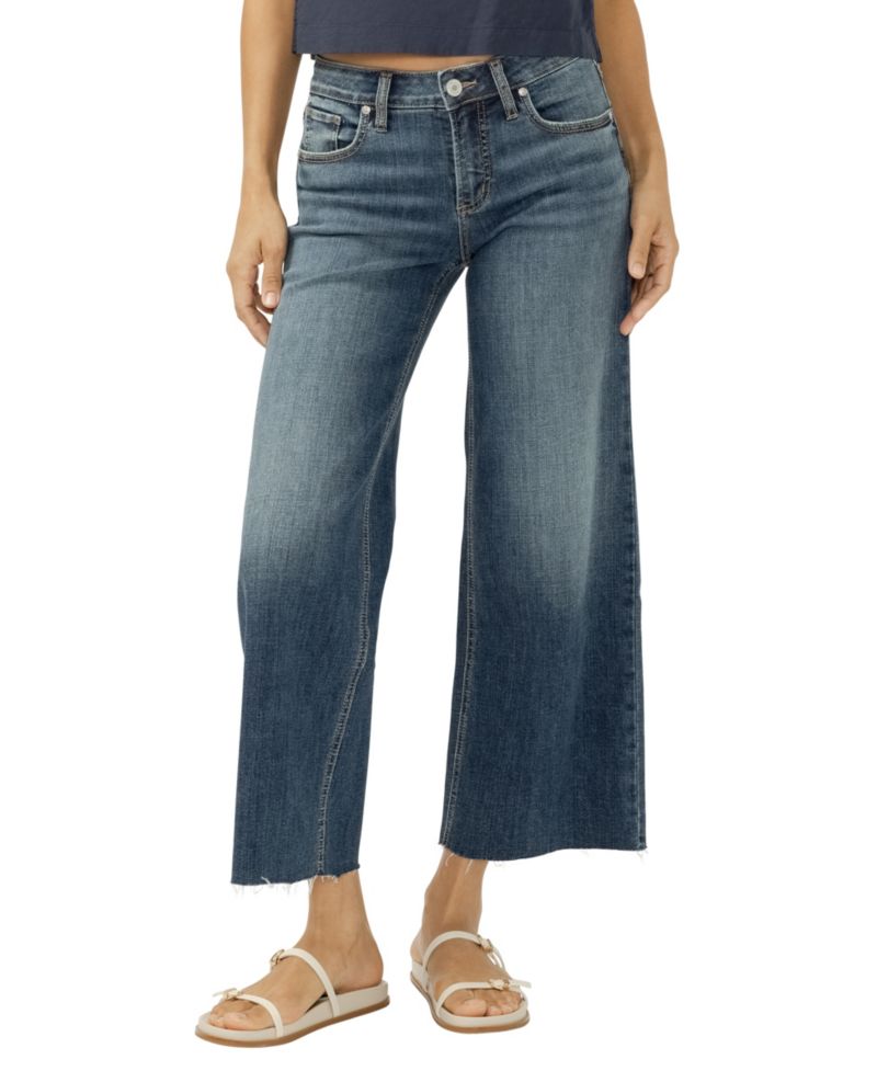 Women's Suki Mid-Rise Wide-Leg Americana Luxe Stretch Jeans
