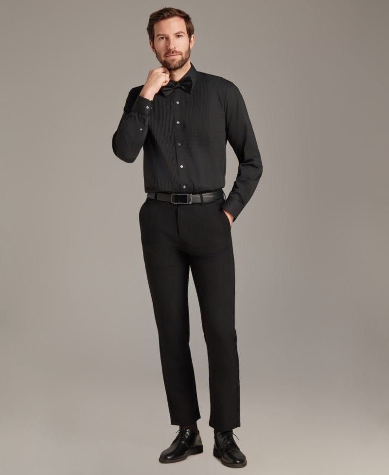 Men's Slim Fit Pleated Tuxedo Shirt