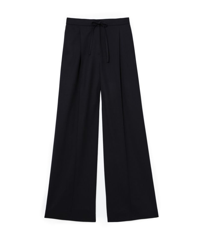 Women's Solene Wool-Blend Pleated Wide-Leg Trousers
