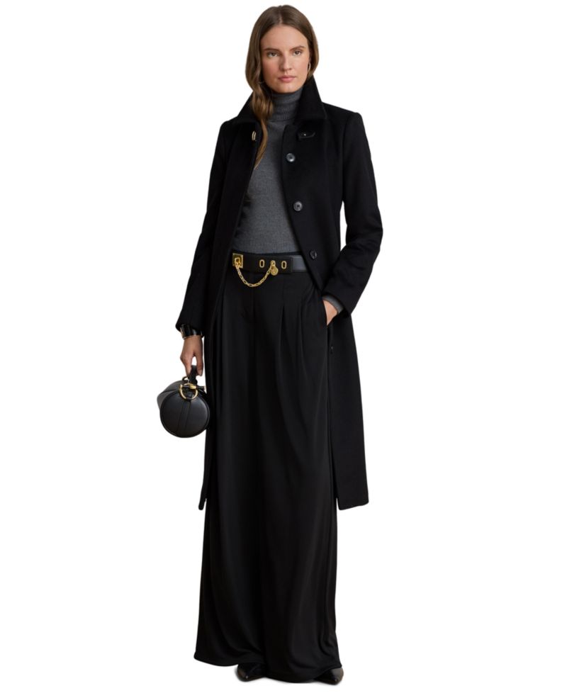 Women's Belted Single-Breasted Wool-Blend Coat