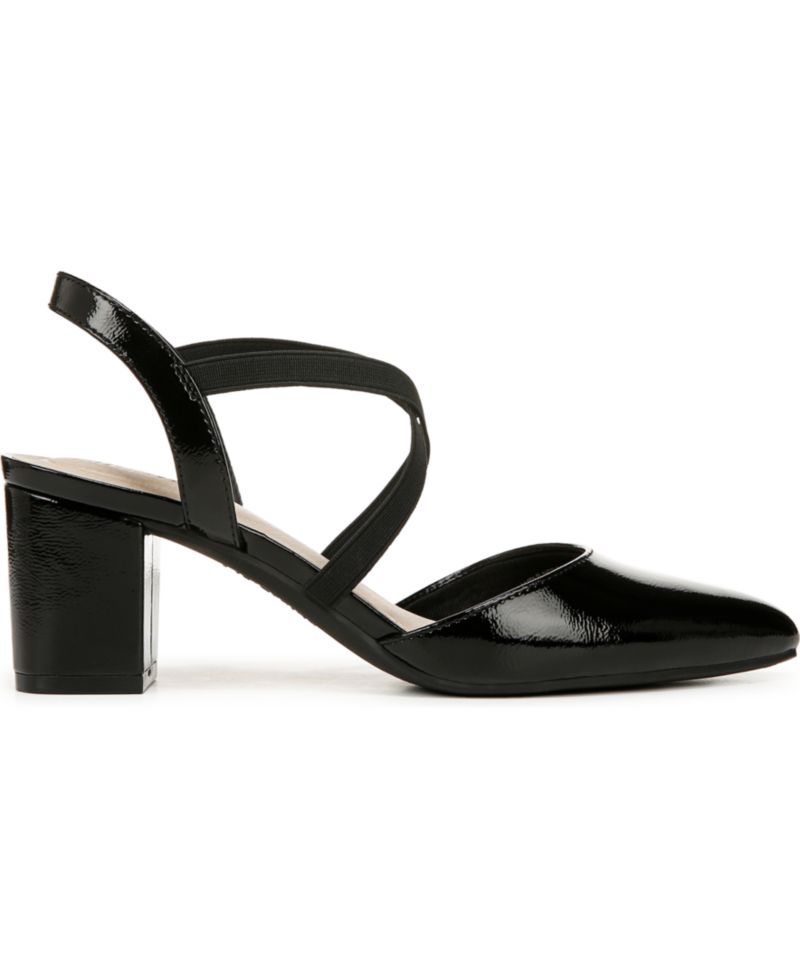 Women's April Block Heel Ankle Strap Slingback Pumps