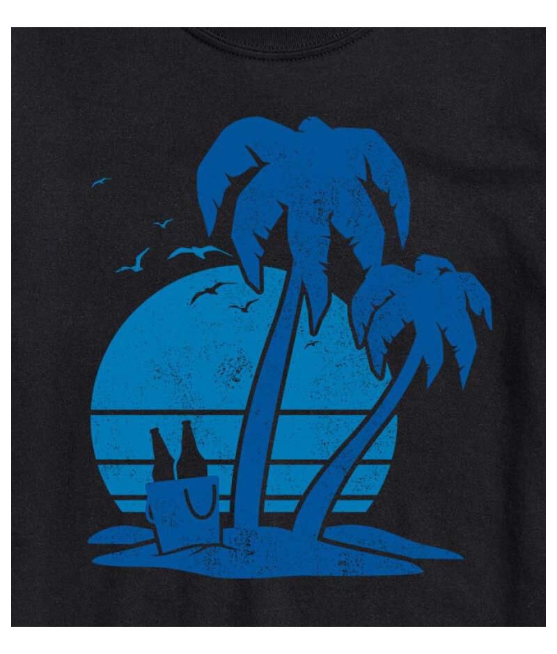 Hybrid Apparel Beach and Beer Mens Short Sleeve Tee