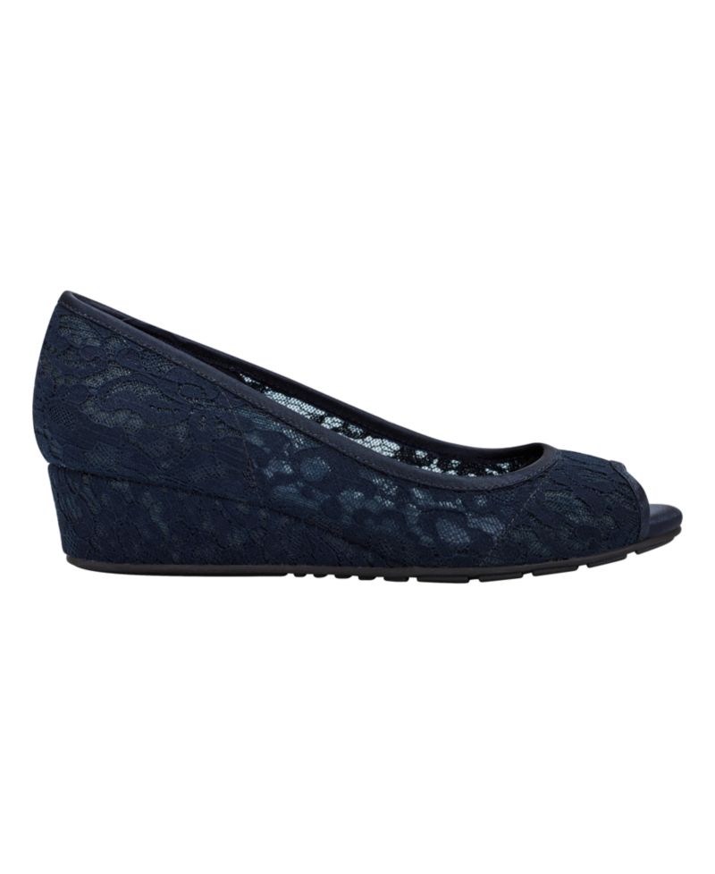 Women's Candra Low Wedge Peep Toe Dress Pumps