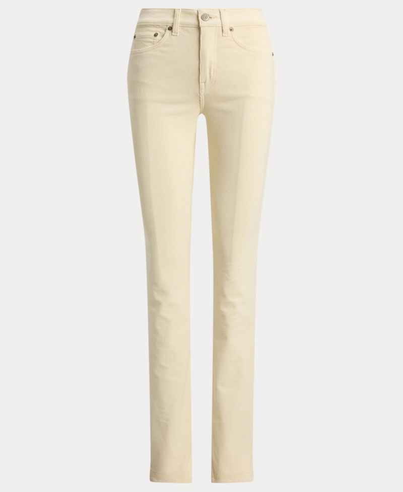 Women's Mid-Rise Slim-Straight Corduroy Pants