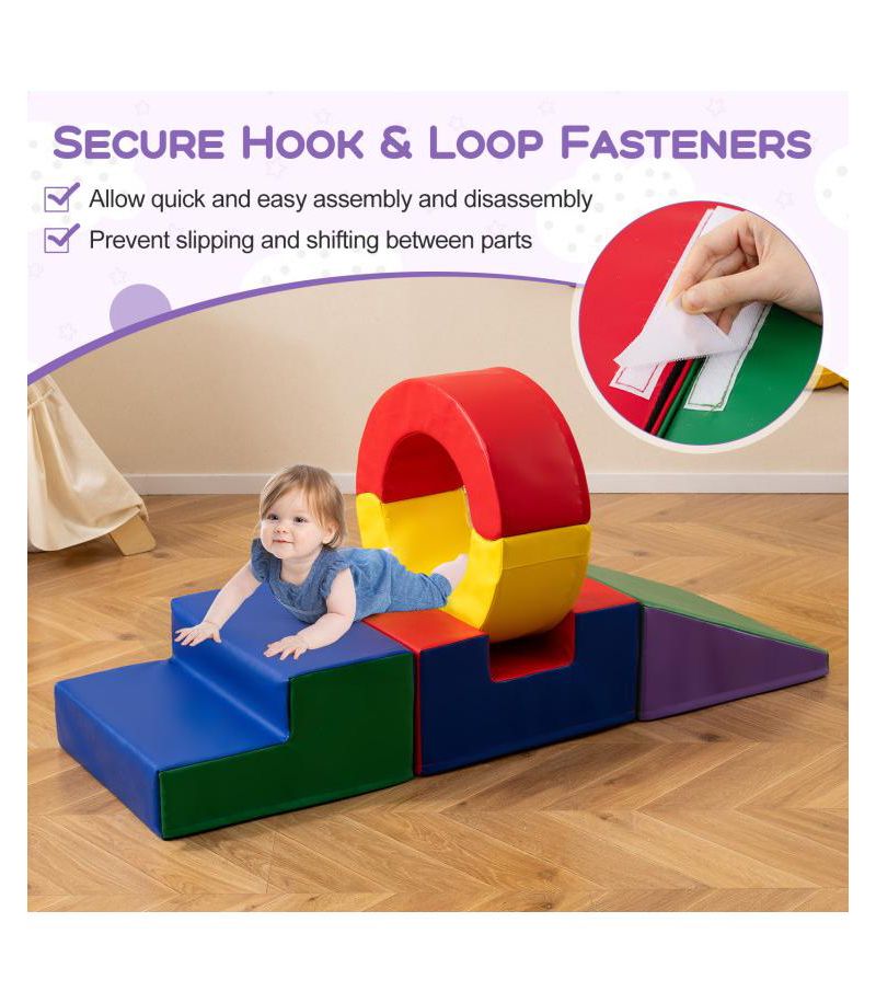 5-Piece Kids Foam Climbing Toys with PU Leather Cover