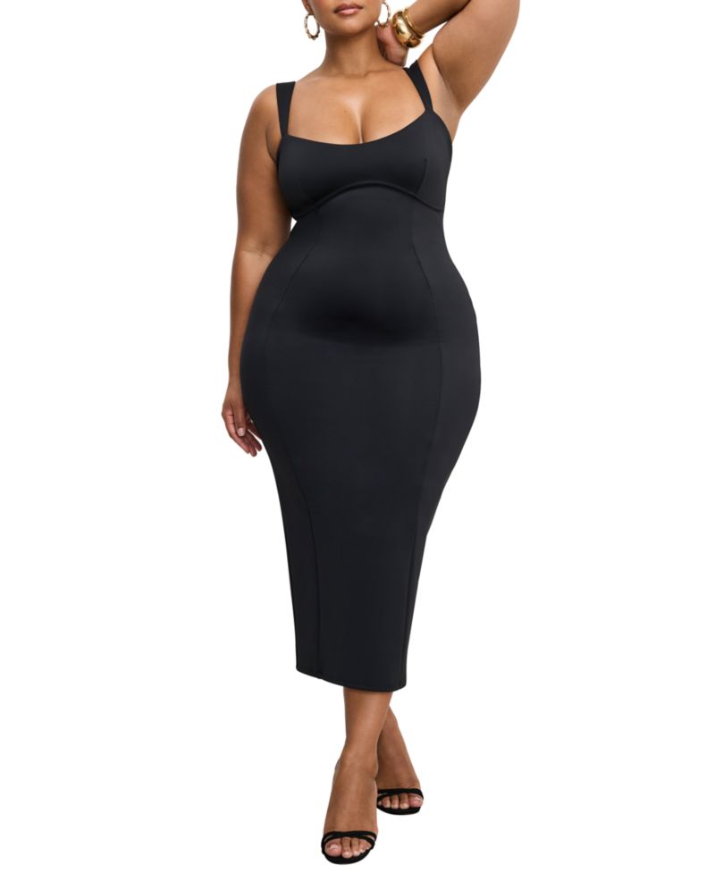 Women's Sculpting Sweetheart Midi Dress, Regular & Plus Size