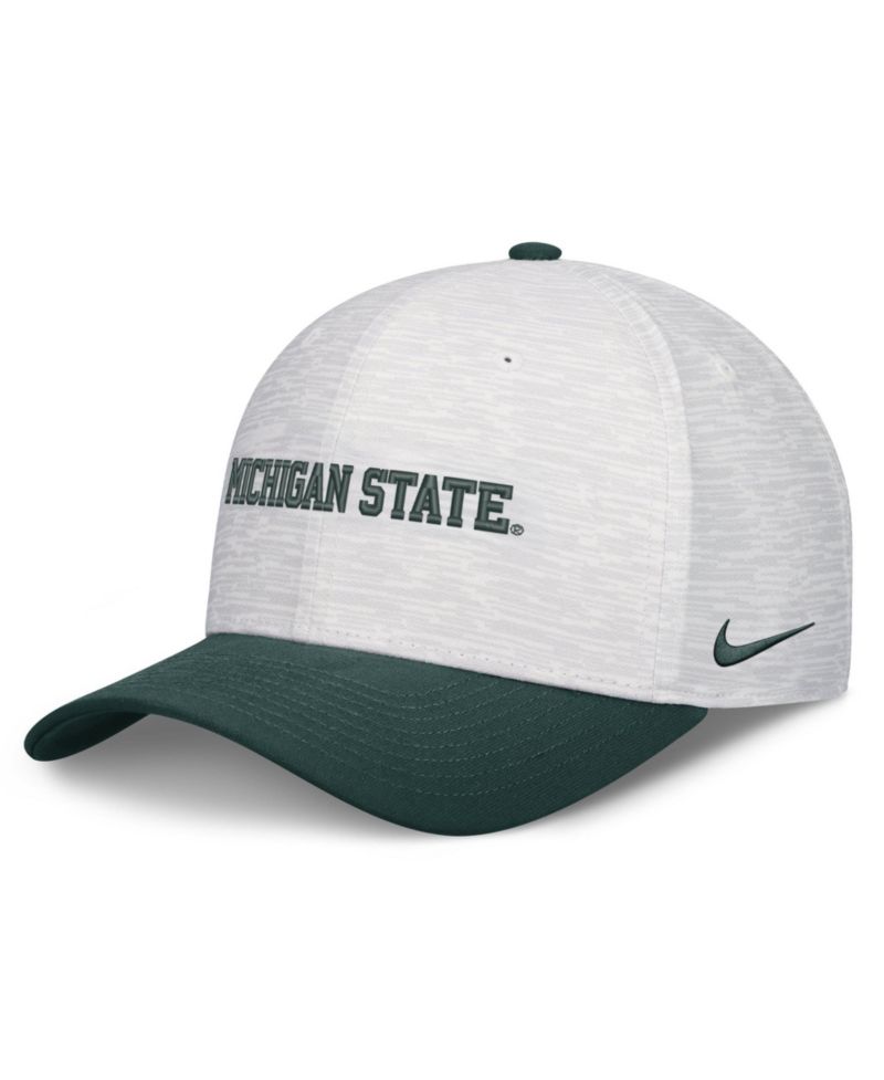 Men's and Women's White/Green Michigan State Spartans Primetime Rise Adjustable Hat