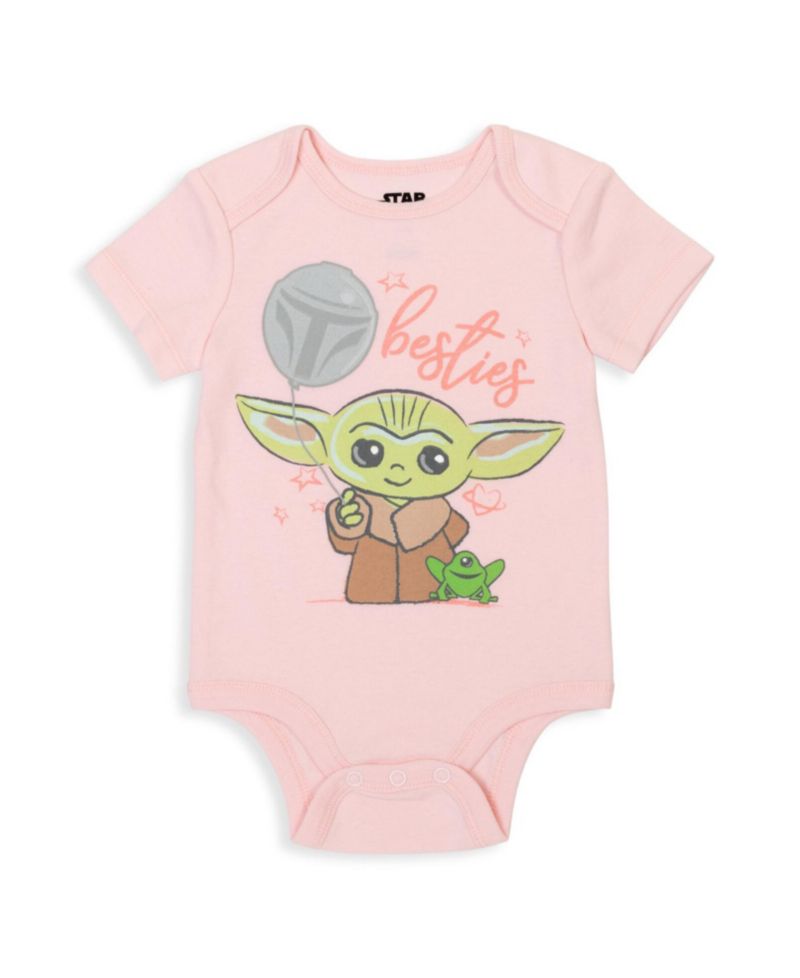 Baby Girls The Mandalorian Yoda 5 Pack Short Sleeve Bodysuits