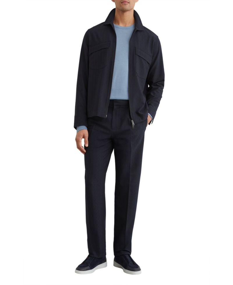 Men's Sidney Trouser Stripe Tapered Pleated Pants