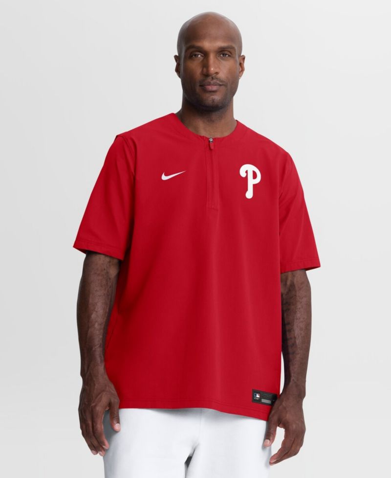 Men's Red Philadelphia Phillies Authentic Collection Dri-FIT Quarter-Zip Windshirt