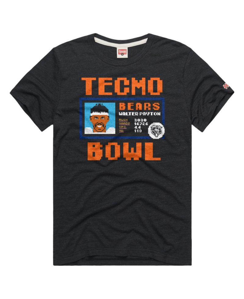 Men's and Women's Walter Payton Charcoal Chicago Bears Tecmo Bowl Retired Player Graphic Tri-Blend T-Shirt