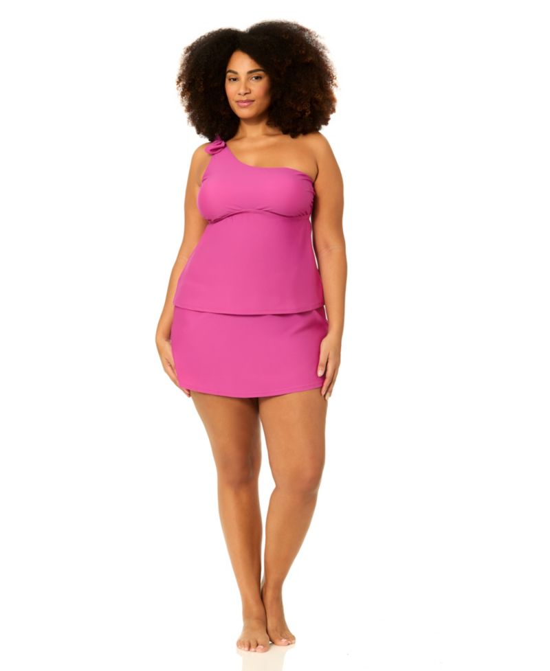 Plus Size Marita Asymmetrical Swim Tankini Top