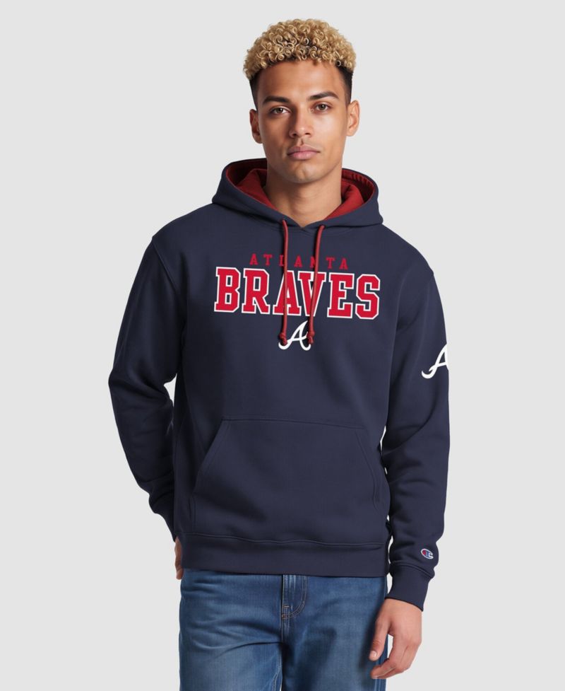 Men's Navy Atlanta Braves Fleece Hoodie
