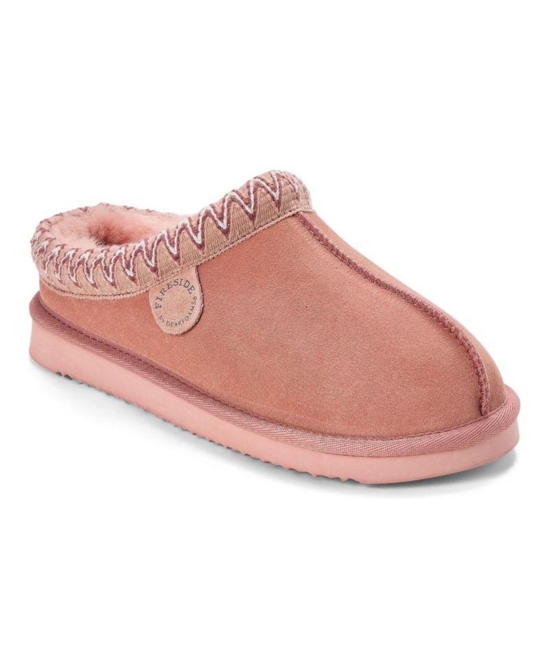 Women's Fireside Greta Genuine Shearling Clog Slipper with Embroidery