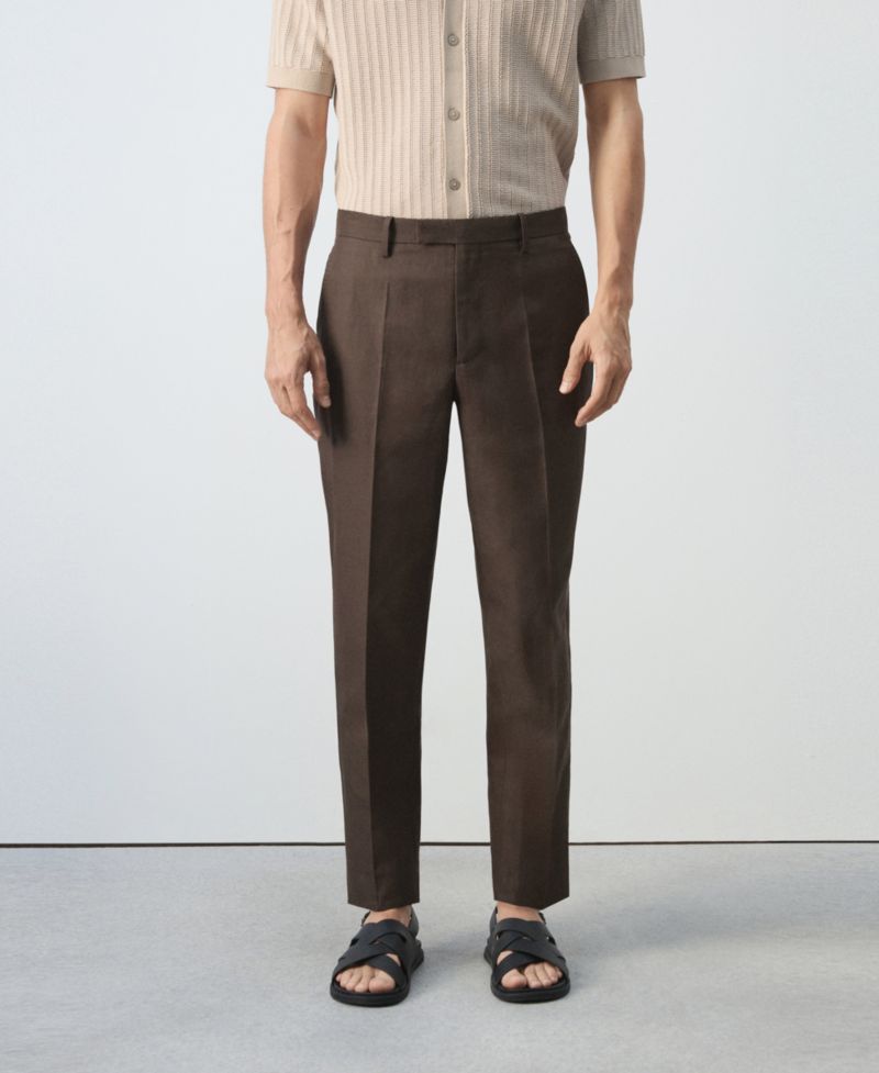 Men's Lyocell-Linen-Blend Suit Pants