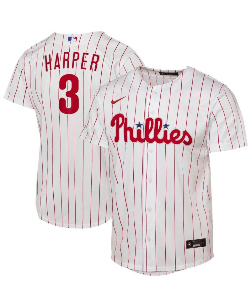Big Boys and Girls Bryce Harper White Philadelphia Phillies Home Replica Player Jersey