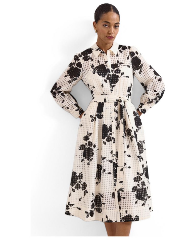 Women's Natalie Floral Belted Shirt Dress