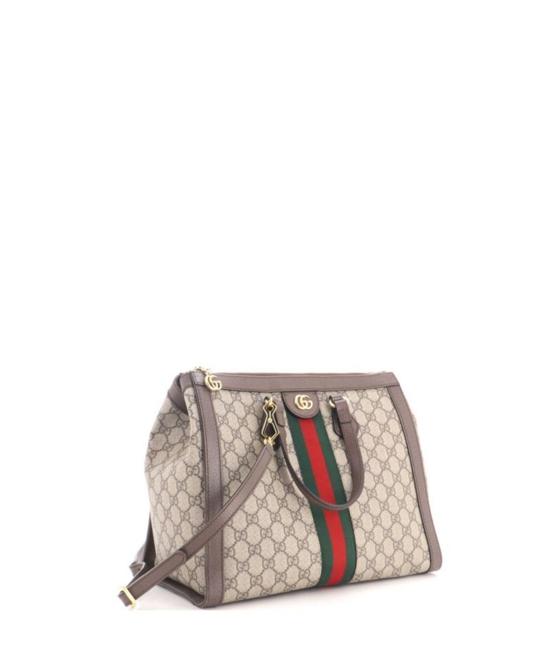 Medium Ophidia Top Handle Tote GG Coated Canvas