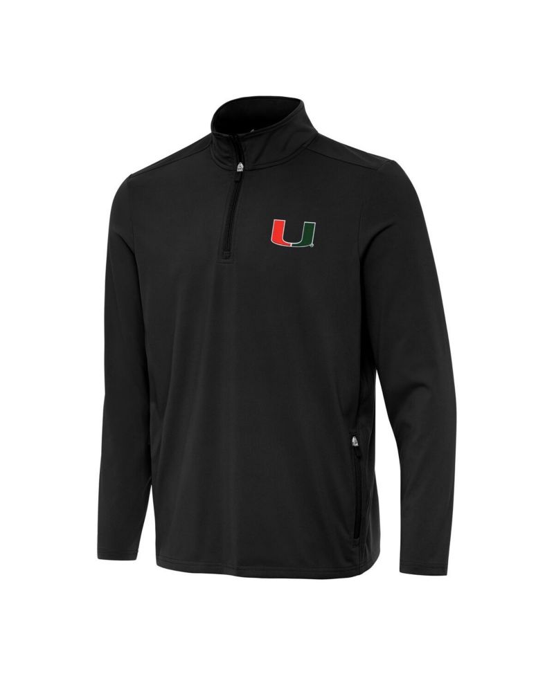 Men's Black Miami Hurricanes Perilous Quarter-Zip